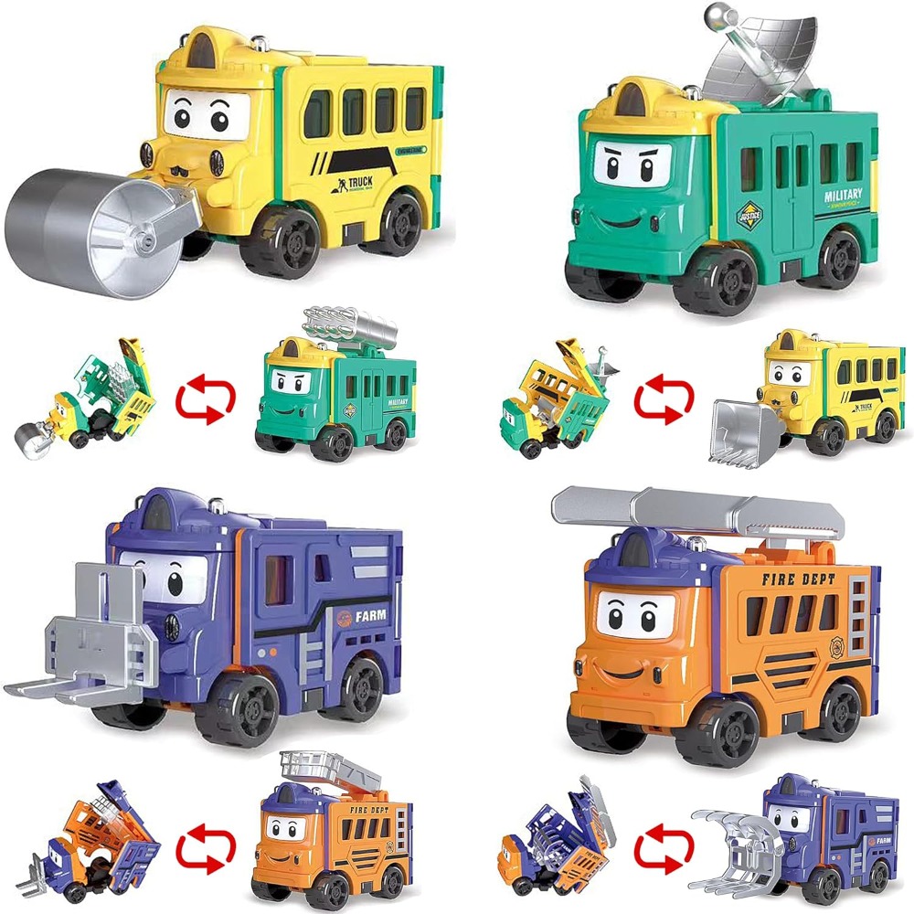 Kids Toys Vehicle - سيارات فليب ريسرز قابلة للتحويل للأطفال،