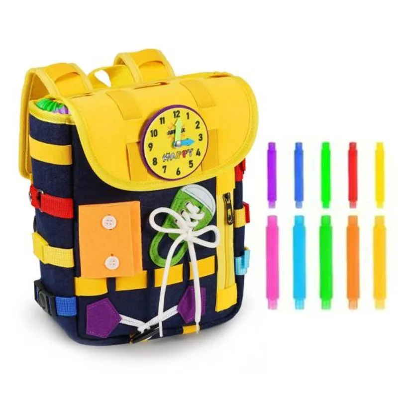 Kids Zipper Toys - حقيبة ظهر من اللباد من مونتيسوري