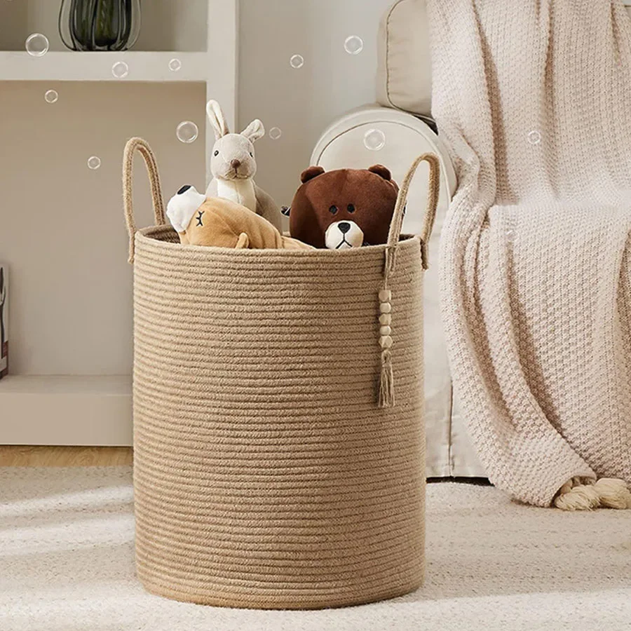 سلة تخزين كبيرة وطويلة منسوجة  - مراجعة Kids Toys Basket وسعره