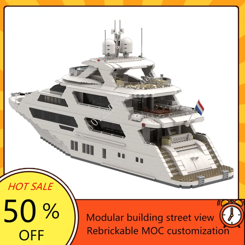 4657 قطعة مخصصة MOC سوبر يخت س - مراجعة Kids Toys Xmas وسعره
