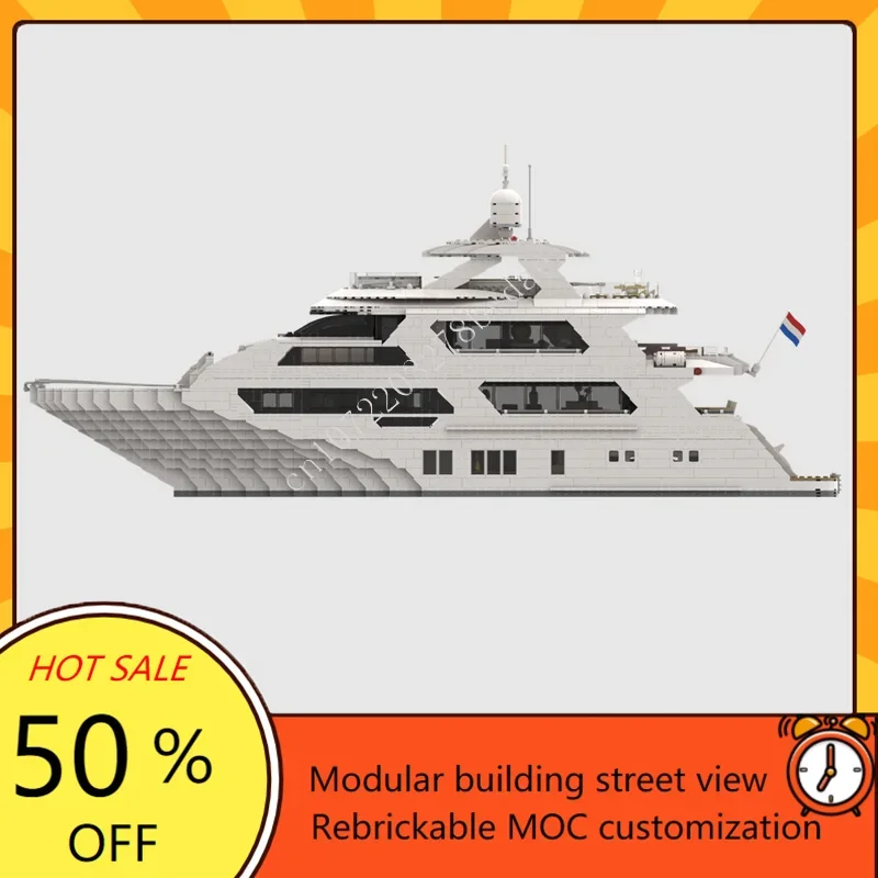 4657 قطعة مخصصة MOC سوبر يخت س - مراجعة Kids Toys Xmas وسعره