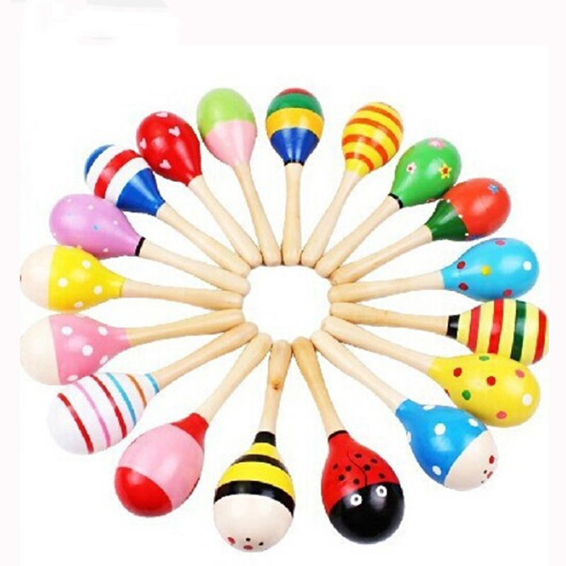 2 قطعة خشخيشات خشبية صغيرة ملو - مراجعة Kids Toys New Born وسعره
