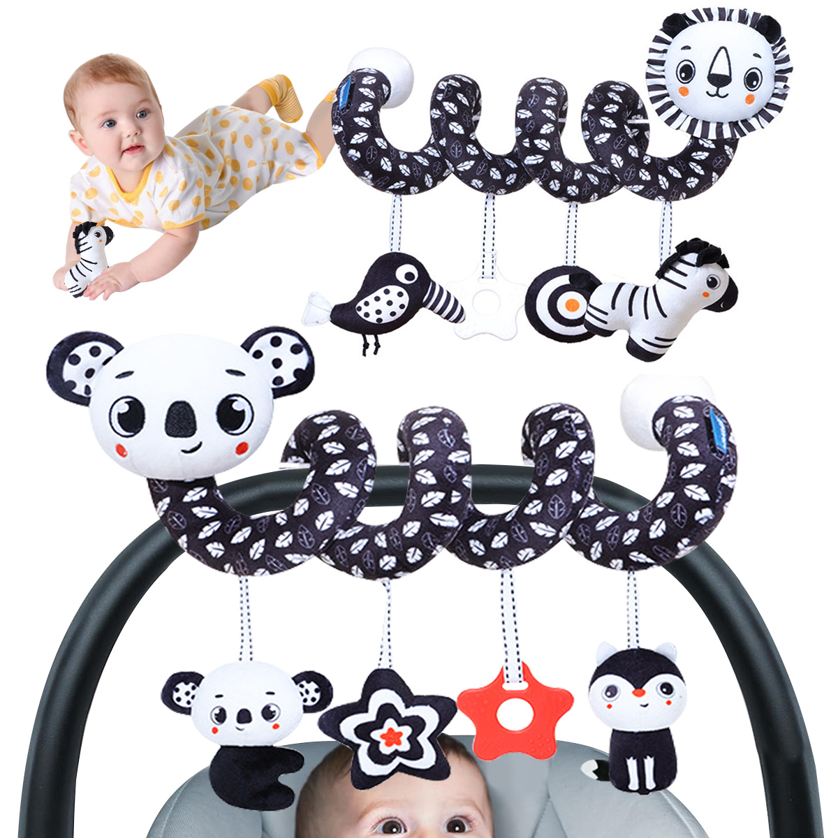 ألعاب معلقة حلزونية من القطيفة - مراجعة Kids Toys New Born وسعره