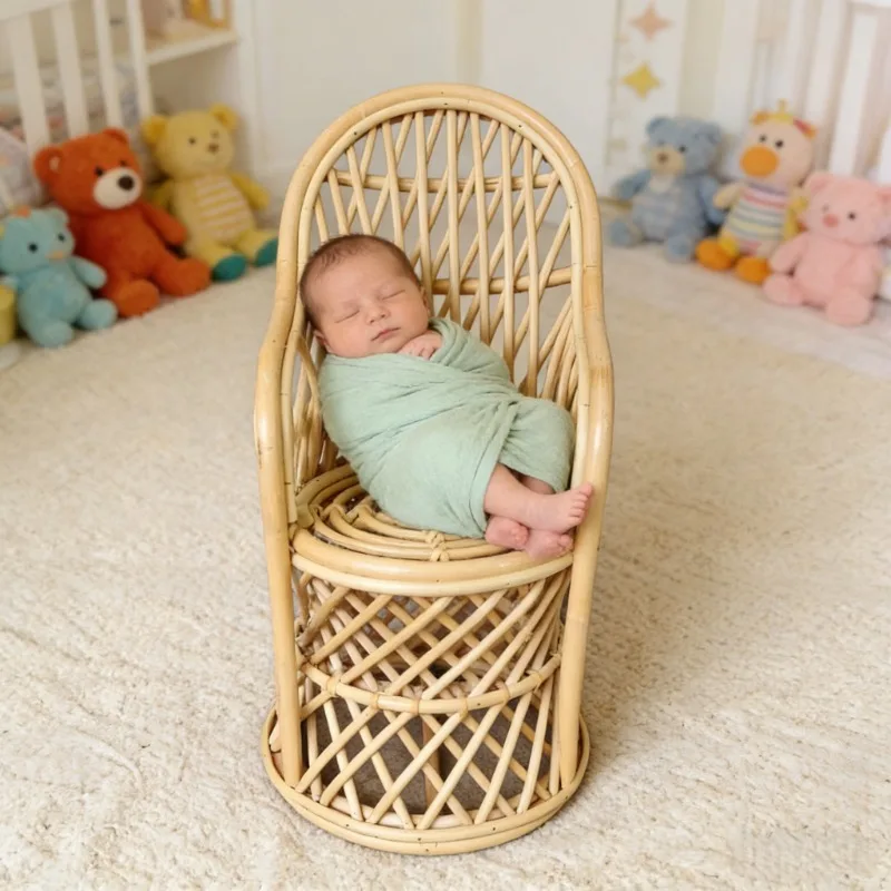 كرسي مكتب من الخيزران المنسوج  - مراجعة Kids Toys New Born وسعره